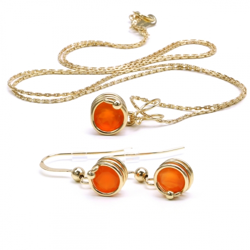 Set pendant and earrings by Ichiban - Busted Deluxe Carnelian