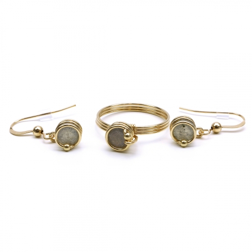 Set ring  and earrings by Ichiban - Busted Deluxe Labradorite