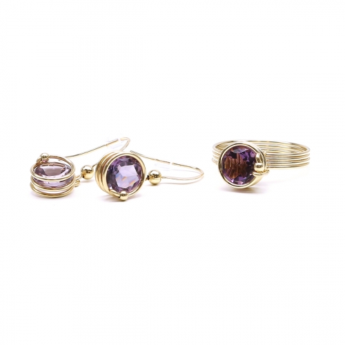 Set ring and earrings by Ichiban - Busted Deluxe Brazilian Amethyst