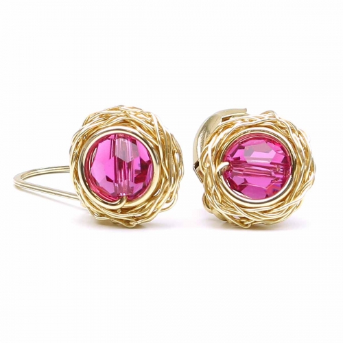 Cercei cu tortite leverback, Ichiban - Sweet Fuchsia