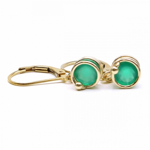 Leverback earrings by Ichiban - Busted Deluxe Green Onyx