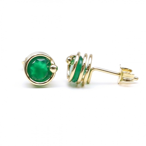 Stud earrings by Ichiban - Deluxe Green Onyx