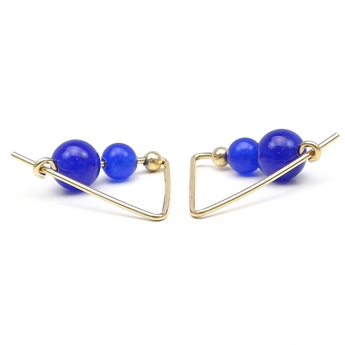 Gemstone earrings by Ichiban - Fancy Agate Blue