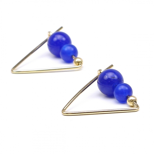 Gemstone earrings by Ichiban - Fancy Agate Blue