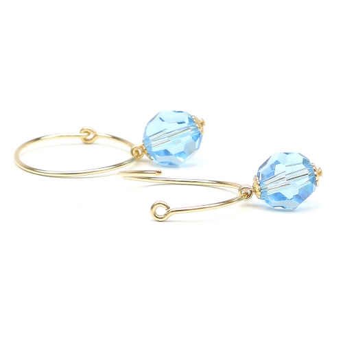 Cercei Ichiban - Circle Crystal Aquamarine