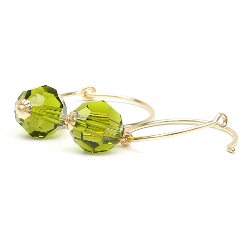 Earrings by Ichiban - Circle Crystal Olivine