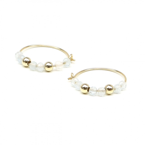 Earrings by Ichiban - Simple Style Aquamarine 14K gold