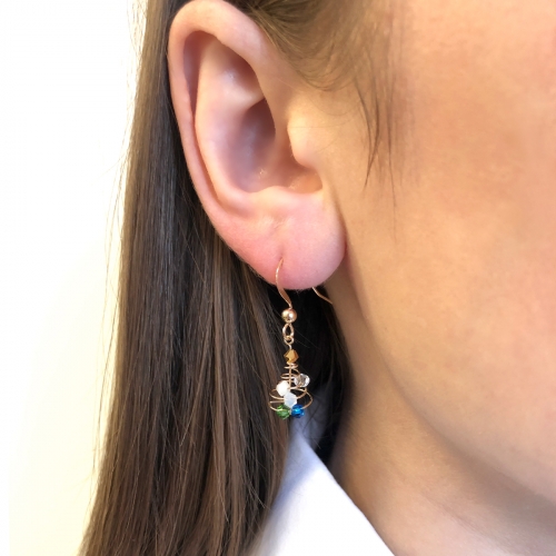 Dangle earrings by Ichiban - Christmas Tree Blue Spiral