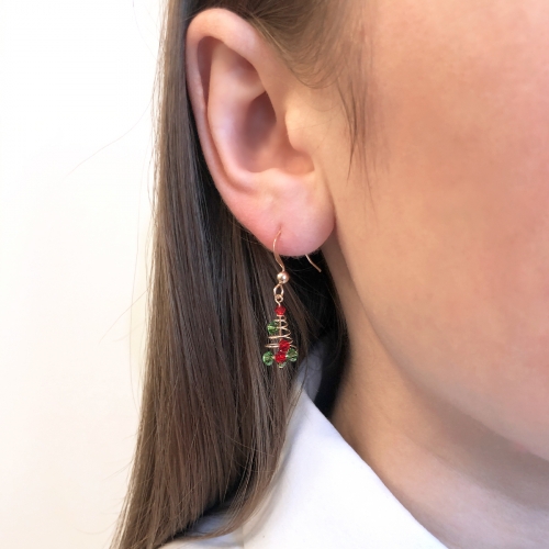 Dangle earrings by Ichiban - Spiral Christmas Tree