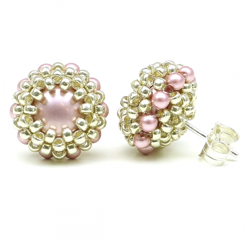 Stud earrings by Ichiban - Teeny Tiny Powder Rose AG925