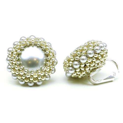 Clips earrings by Ichiban - Light Grey Moon