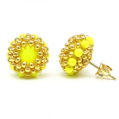 Stud earrings by Ichiban - Teeny Tiny Neon Yellow
