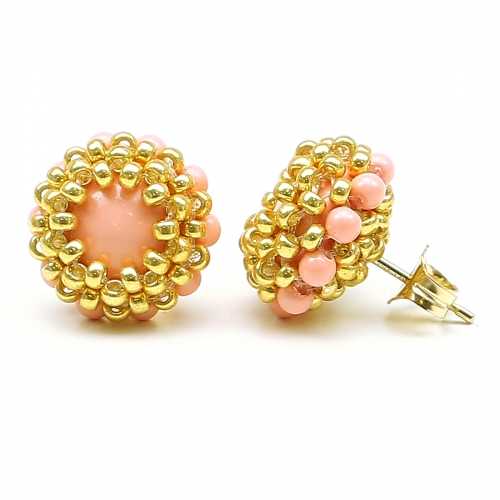 Stud earrings by Ichiban - Teeny Tiny Pink Coral