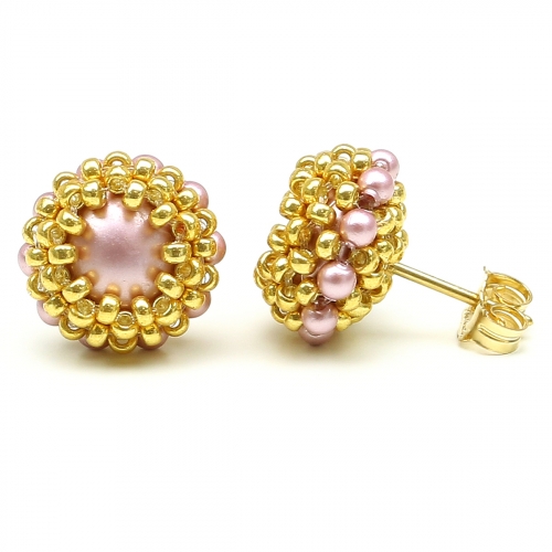 Stud earrings by Ichiban - Teeny Tiny Powder Rose