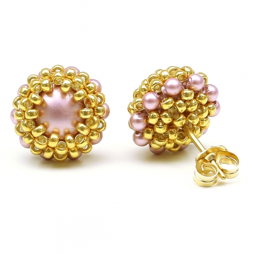 Stud earrings by Ichiban - Teeny Tiny Powder Rose