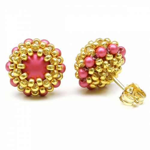 Stud earrings by Ichiban - Teeny Tiny Mulberry Pink