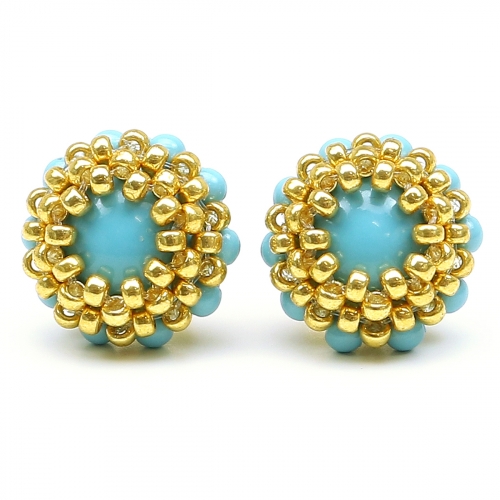 Stud earrings by Ichiban - Teeny Tiny Turquoise