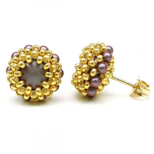 Stud earrings by Ichiban - Teeny Tiny Iridescent Red