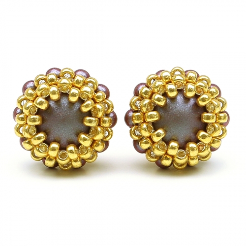 Stud earrings by Ichiban - Teeny Tiny Iridescent Red