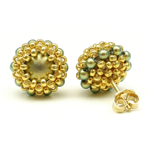 Stud earrings by Ichiban - Teeny Tiny Iridescent Green