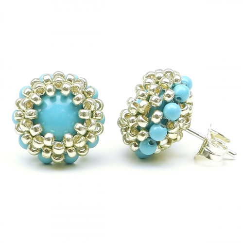 Stud earrings by Ichiban - Teeny Tiny Turquoise AG925