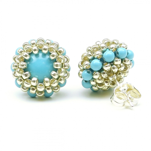 Stud earrings by Ichiban - Teeny Tiny Turquoise AG925