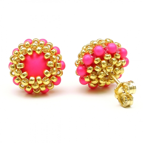 Stud earrings by Ichiban - Teeny Tiny Neon Pink