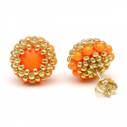 Stud earrings by Ichiban - Teeny Tiny Neon Orange