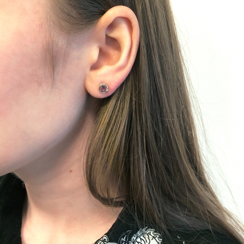 Stud earrings by Ichiban - Busted Deluxe Brazilian Amethyst 14K Yellow Gold