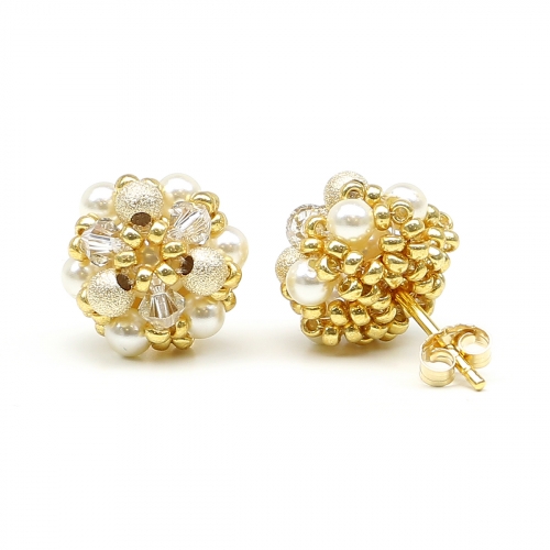 Cercei cu surub, Ichiban - Daisies Stardust aur 14K