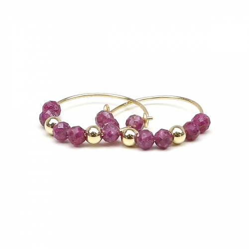 Earrings by Ichiban - Simple Style Ruby 14K gold