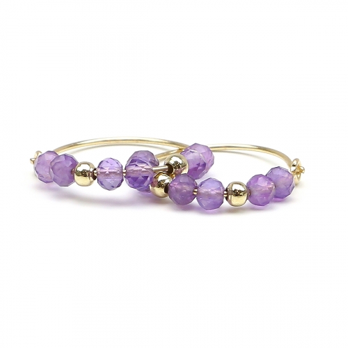 Earrings by Ichiban - Simple Style Amethyst 14K gold