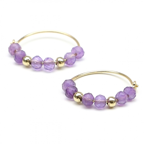 Earrings by Ichiban - Simple Style Amethyst 14K gold