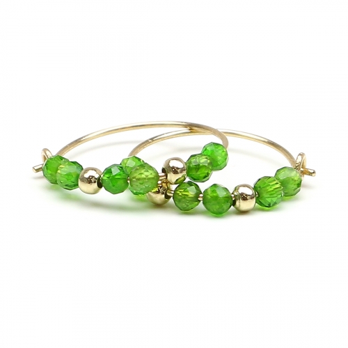 Earrings by Ichiban - Simple Style Chrome Diopside 14K gold
