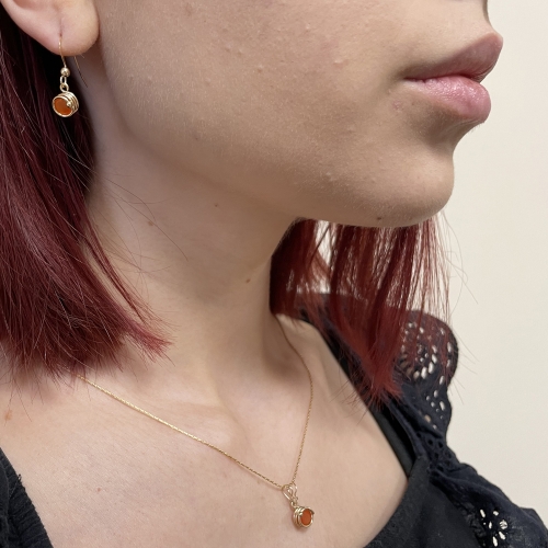 Set pendant and earrings by Ichiban - Busted Deluxe Carnelian