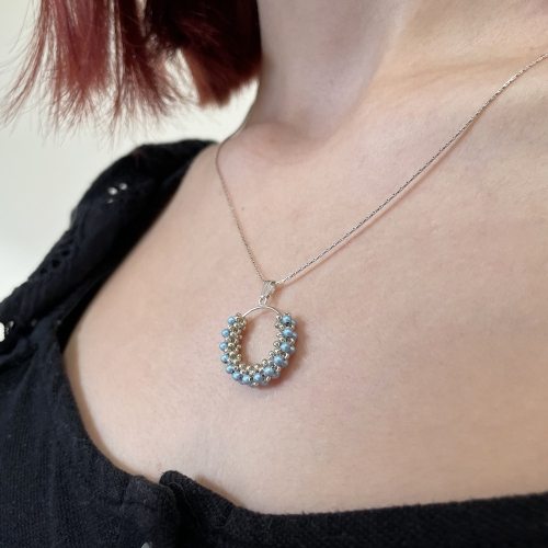 Pendant by Ichiban - Primetime Pearls Iridescent Light Blue 925 Silver