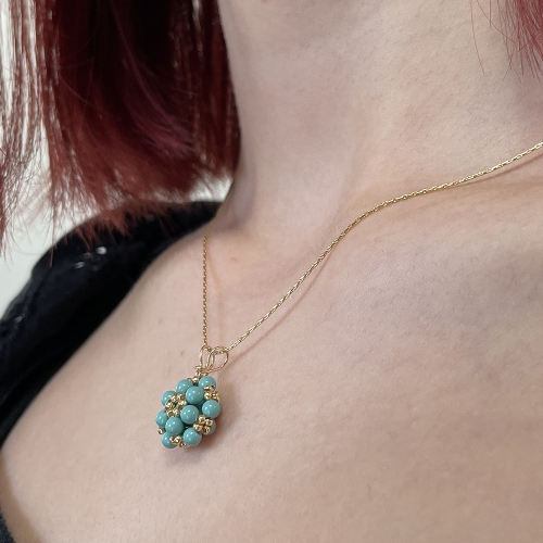 Pendant by Ichiban - Daisies Jad