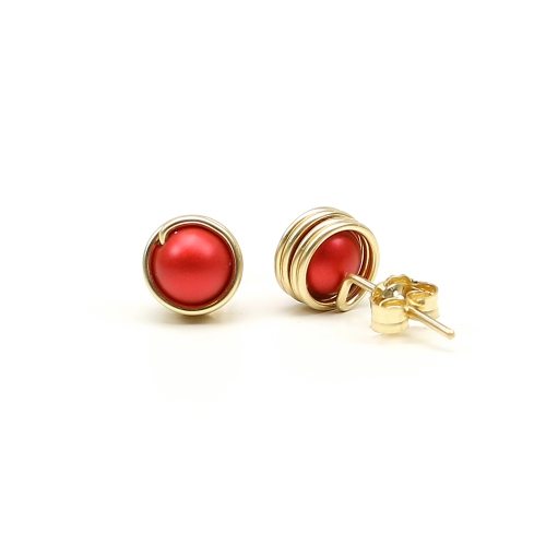 Mini Busted Pearl - Rouge - stud earrings