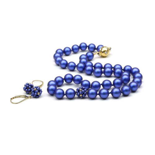 Necklace and leverback earrings set, Ichiban - Classic Blue