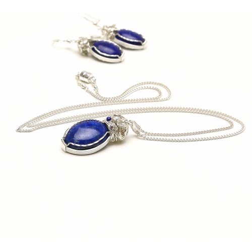 Set pendant and dangle earrings by Ichiban - Lapis Lazuli
