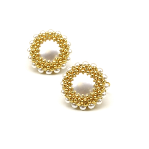 Clips earrings by Ichiban - White Moon