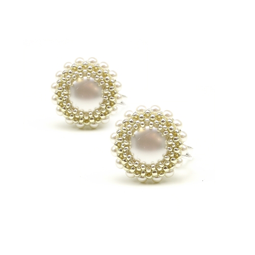 Clips earring by Ichiban - White Silver Moon