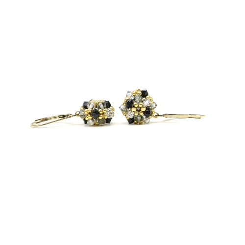 Leverback earrings by Ichiban - Daisies Black Diamond