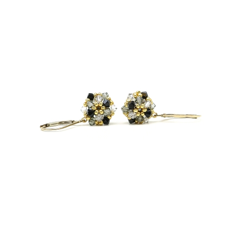 Leverback earrings by Ichiban - Daisies Black Diamond
