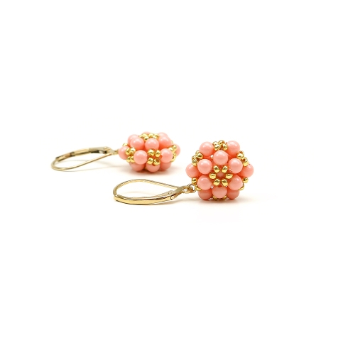 Leverback earrings by Ichiban - Daisy Pink Coral