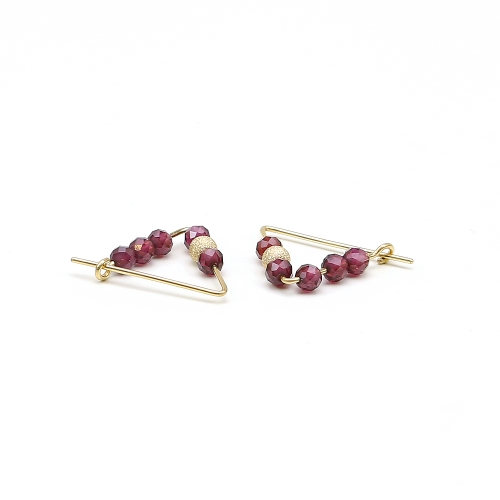 Cercei Ichiban din aur 14K - Fancy Garnet