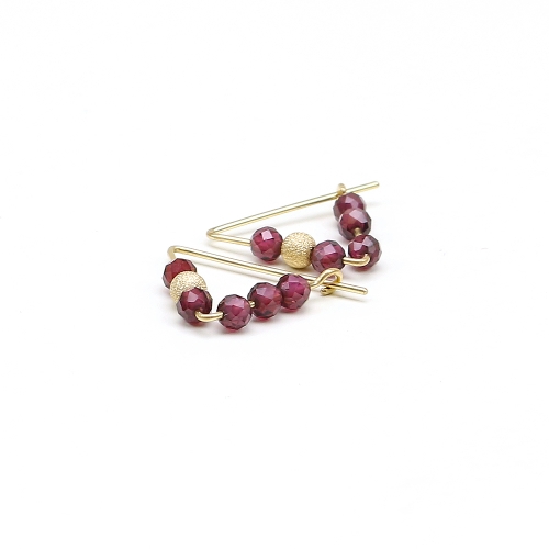 Cercei Ichiban din aur 14K - Fancy Garnet