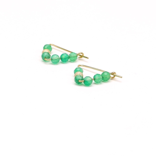Earrings by Ichiban - Fancy Green Onyx 14K Gold