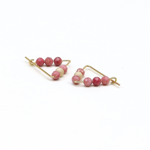 Earrings by Ichiban - Fancy Rhodocrosite 14K Gold