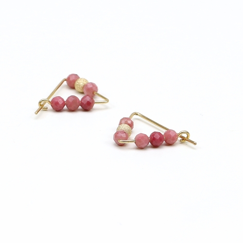 Earrings by Ichiban - Fancy Rhodocrosite 14K Gold